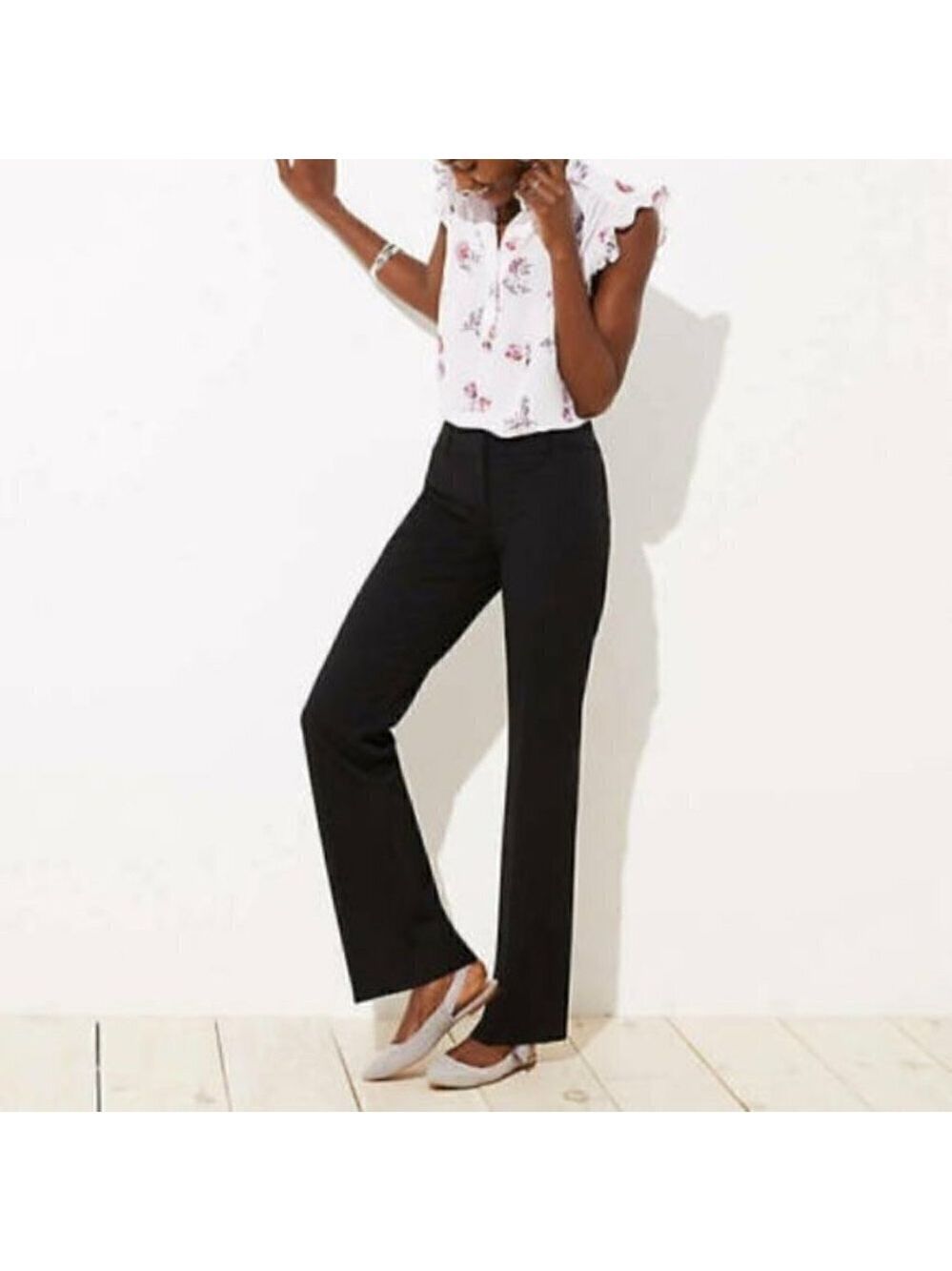 Loft Marisa Bootcut Black Trousers 2p